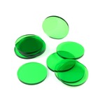 Crafters: Podstawki akrylowe - Transparentne - Okrągłe 50 x 3 mm - Zielone (10)