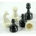 Figury szachowe plastikowe - białe i czarne komplet