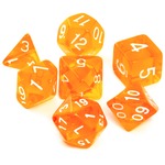 Komplet kości REBEL RPG - Kryształowe - Pomarańczowe