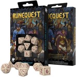 Komplet kości RuneQuest RPG Beżowo-bordowe