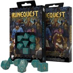 Komplet kości RuneQuest RPG Turkusowo-złote