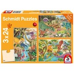 Puzzle 3 x 24 el. Dinozaury