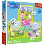 Puzzle 3w1 - Świnka Peppa - Wesoły dzień Peppy