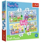 Puzzle 4w1 Wspomnienia z wakacji Peppa