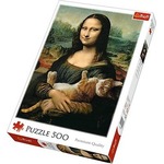 Puzzle 500 elementów Mona Lisa i kot Mruczek