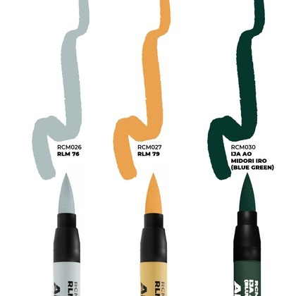 AK Interactive: Real Colors Markers - RCM111 - Set - WWII Axis Aircraft Squiggle Camouflage Colors (3)