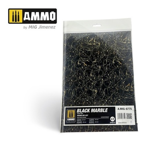 Ammo: Black Marble - Round Die-Cut (2)