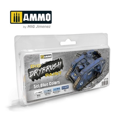 Ammo: DIO Drybrush Paint - Set Blue Colors