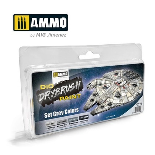 Ammo: DIO Drybrush Paint - Set Grey Colors