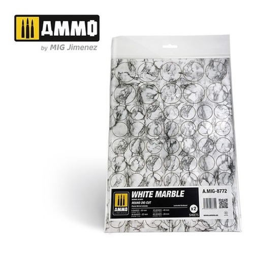 Ammo: White Marble - Round Die-Cut (2)