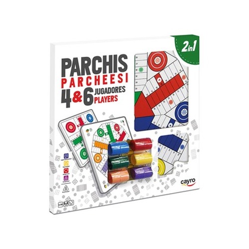 Drewniana plansza do gry + komplet pionków (Chińczyk dla 4 i 6 graczy 40x40 cm) (096)