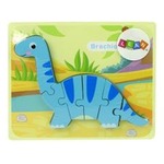 Drewniane puzzle Dinozaur Brachiosaur niebieski