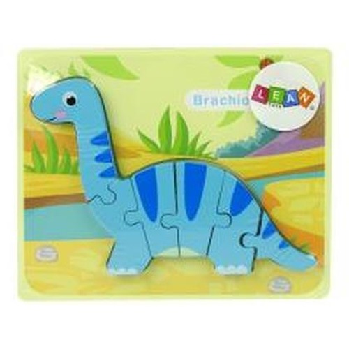 Drewniane puzzle Dinozaur Brachiosaur niebieski