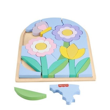 Fisher Price. Drewniane puzzle kwiaty