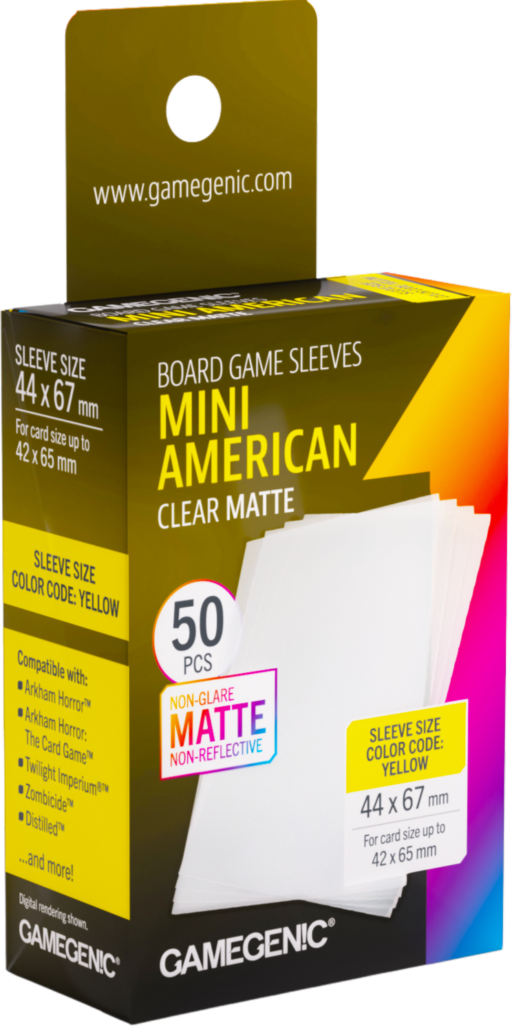 Gamegenic: Board Game Sleeves - Mini American (44x67 mm) - Clear Matte - 50 sztuk