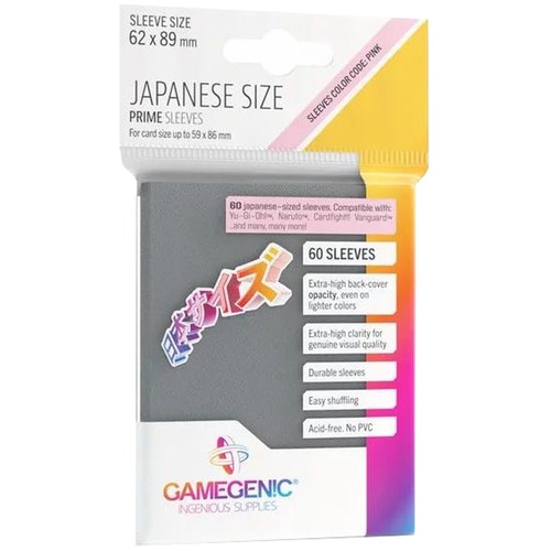 Gamegenic: Japanese Size Prime Sleeves (62x89 mm) 60 sztuk, Gray