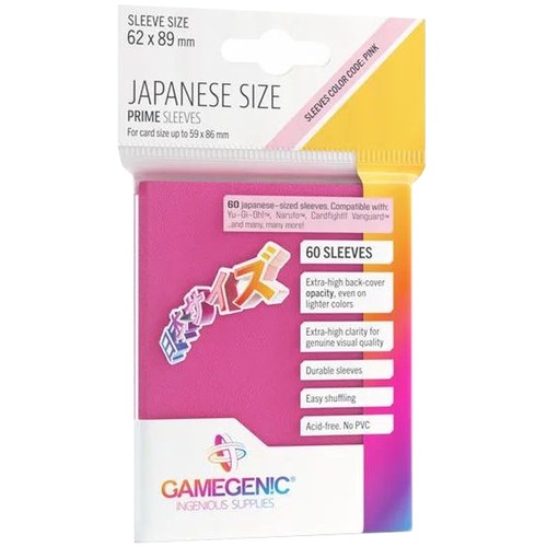 Gamegenic: Japanese Size Prime Sleeves (62x89 mm) 60 sztuk, Pink