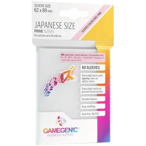 Gamegenic: Japanese Size Prime Sleeves (62x89 mm) 60 sztuk, White