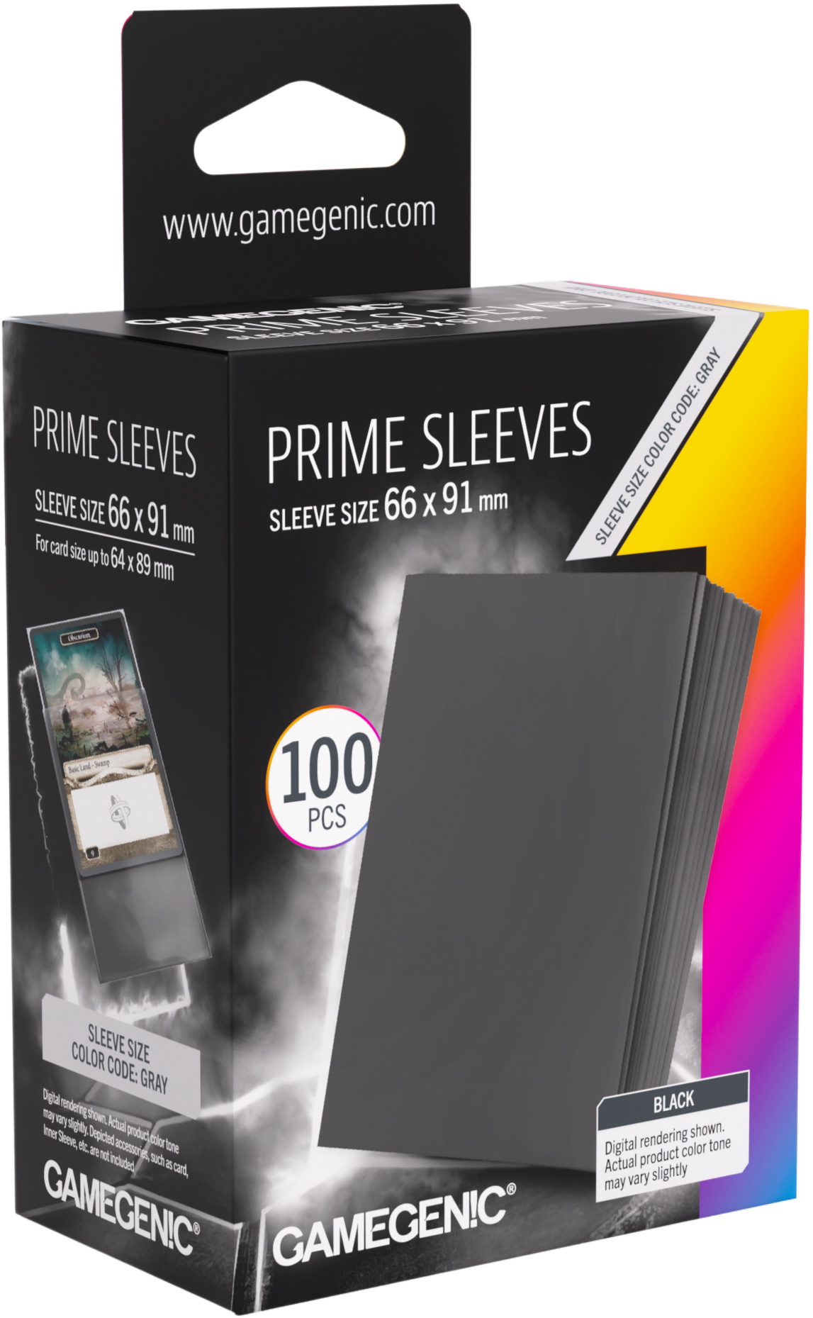 Gamegenic: Prime Sleeves (66x91 mm) - Black - 100 sztuk