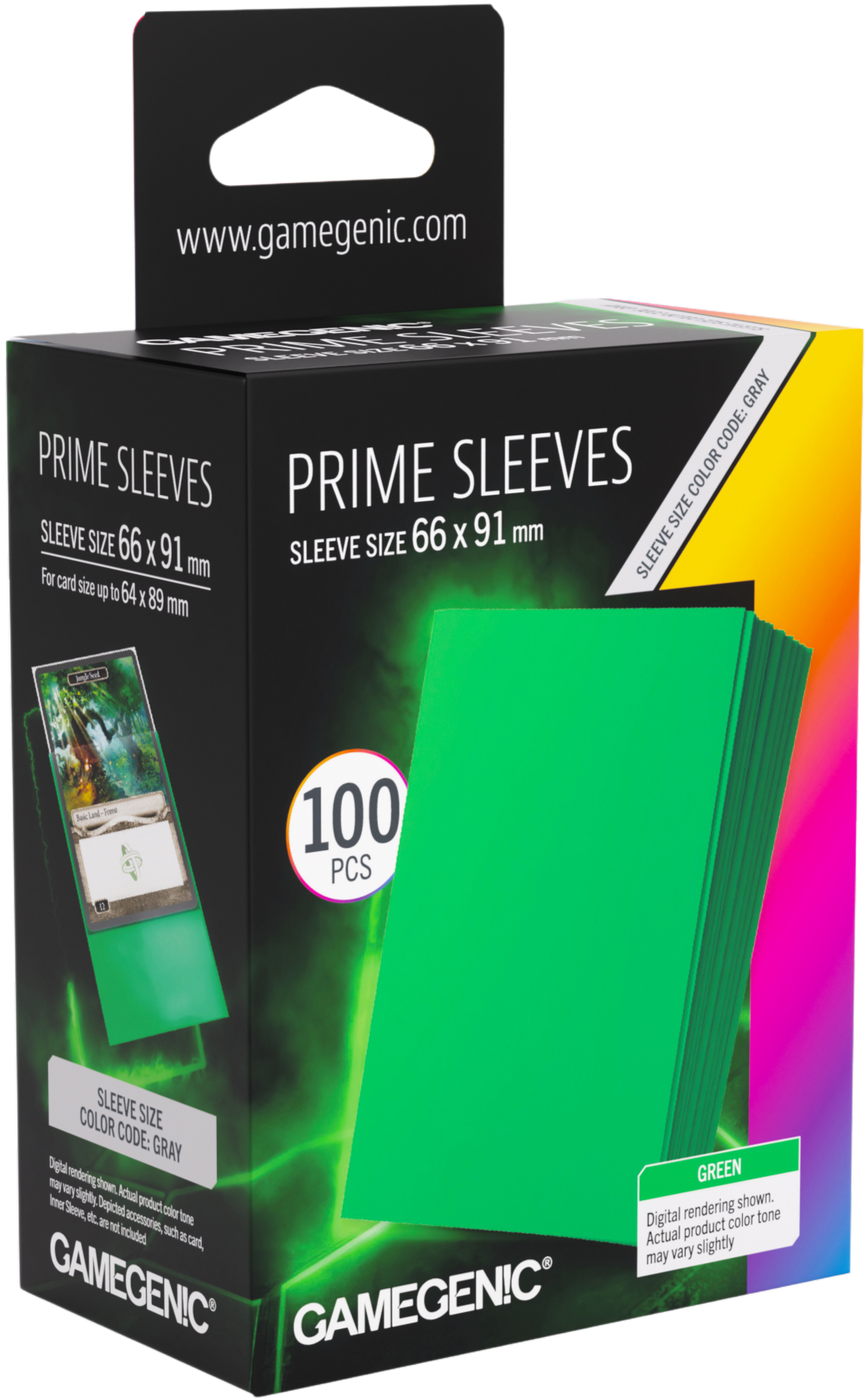 Gamegenic: Prime Sleeves (66x91 mm) - Green - 100 sztuk