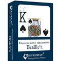 Karty do gry niebieskie ze znakami Braille'a