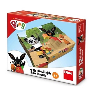 Klocki drewniane obrazkowe Bing 12el