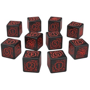 Komplet kości D6: Gra o Tron - Targaryen