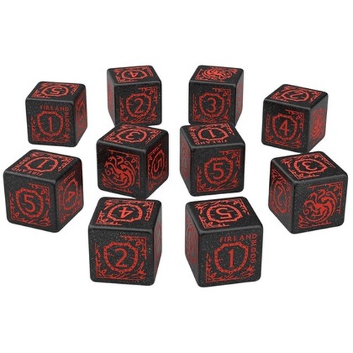 Komplet kości D6: Gra o Tron - Targaryen