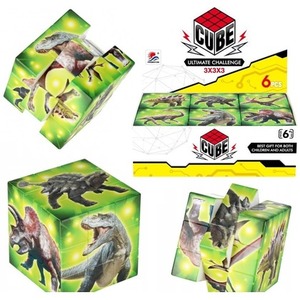 Kostka układanka logiczna dinozaury
