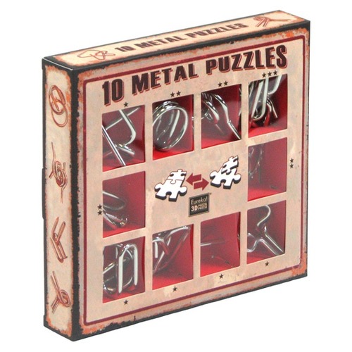 Łamigłówki metalowe 10 szt. ZESTAW CZERWONY