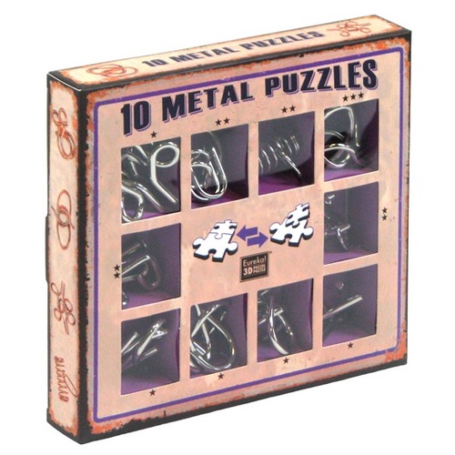 Łamigłówki metalowe 10 szt. ZESTAW FIOLETOWY