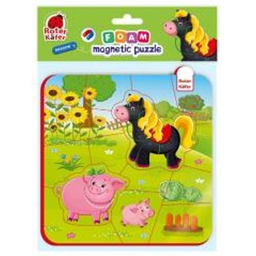 Piankowe puzzle magnetyczne. Koń i świnki