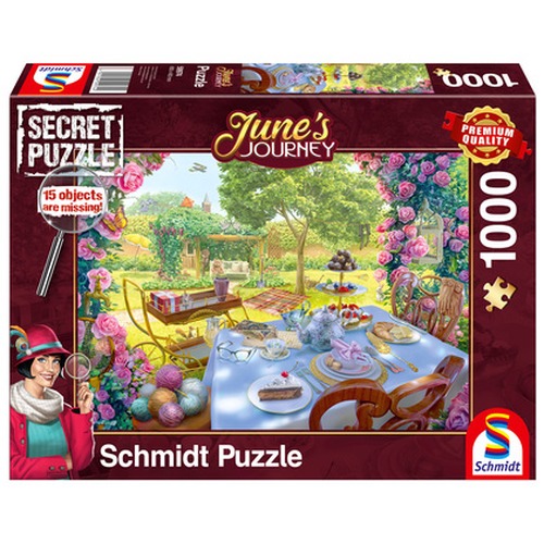 PQ Puzzle 1000 el. JUNE\'S JOURNEY (Secret Puzzle) Herbatka w ogrodzie