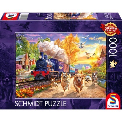 PQ Puzzle 1000 el. O psach, które ścigają się z koleją