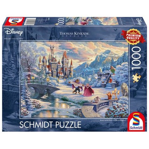 PQ Puzzle 1000 el. THOMAS KINKADE Piękna i Bestia - Zimowe oczarowanie (Disney)