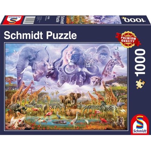 PQ Puzzle 1000 el. Zwierzęta przy wodopoju