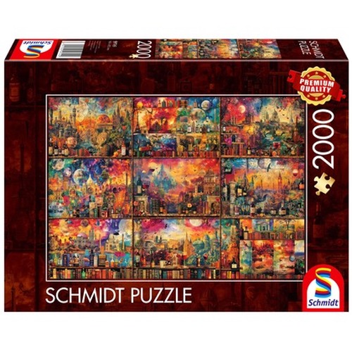 PQ Puzzle 2000 el. Podróże z książką i winem