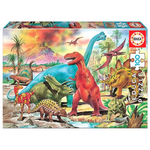 Puzzle 100 el. Dinozaury