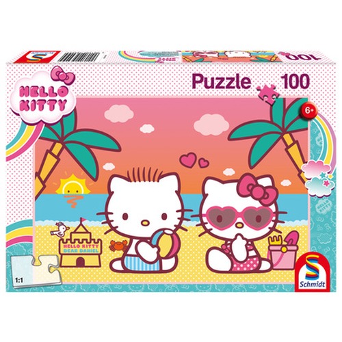 Puzzle 100 el. HELLO KITTY Zabawa na plaży