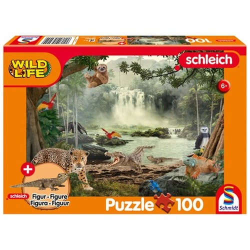 Puzzle 100 el. SCHLEICH Dzika przyroda + figurka