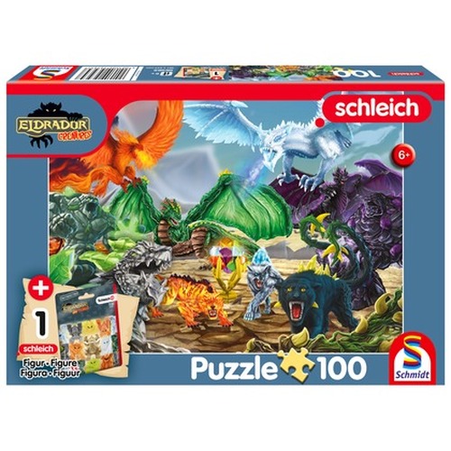 Puzzle 100 el. SCHLEICH / ELDRADOR Bitwa o Super Kryształ + figurka