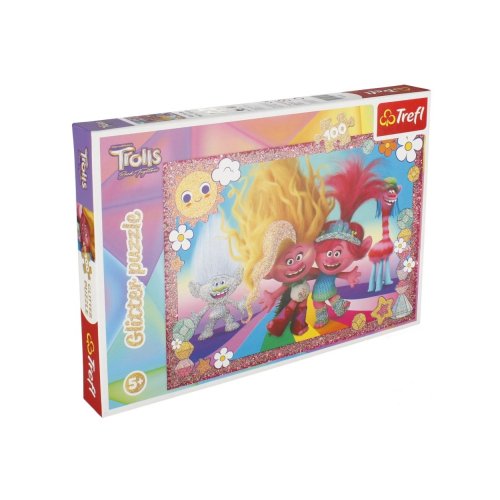 Puzzle 100 Glitter Błyszczące Trolle TREFL