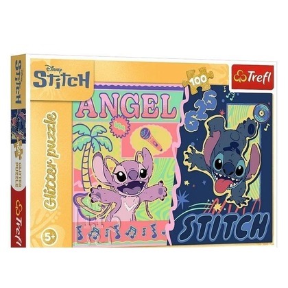 Puzzle 100 Glitter Lilo&Stitch Hawajski Blask
