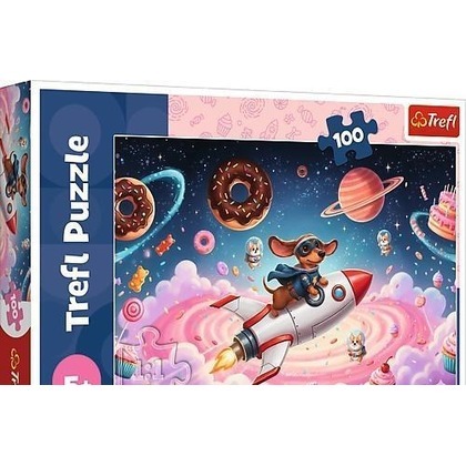 Puzzle 100 Jamnik na rakiecie TREFL