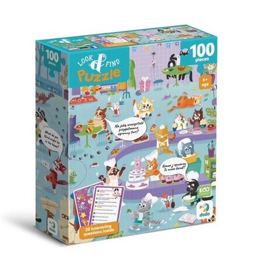 Puzzle 100 Look&Find Kocie kafejka