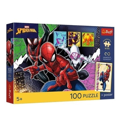 Puzzle 100 Marvel Bohaterski pająk + platat TREFL