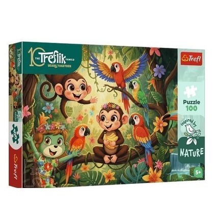 Puzzle 100 Rodzina Treflików Małpki TREFL
