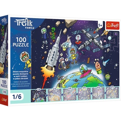 Puzzle 100 Rodzina Treflików Treflinka w kosmosie  16541