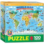 Puzzle 100 Smartkids Illustrated Map of the World 6100-5554
