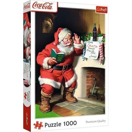 Puzzle 1000 Coca-Cola: Mikołaj przy kominku TREFL